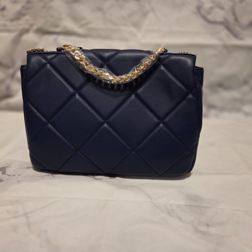 Badgley Mischka Quilted Navy Crossbody #00012 - Picture 2 of 4